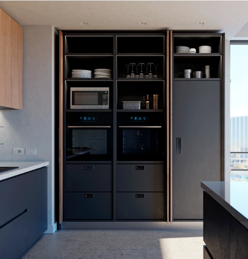 Cabinet-Integrated Hidden Doors