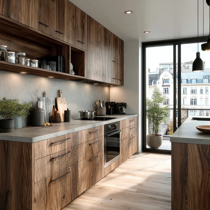 Armários de cozinha laminados